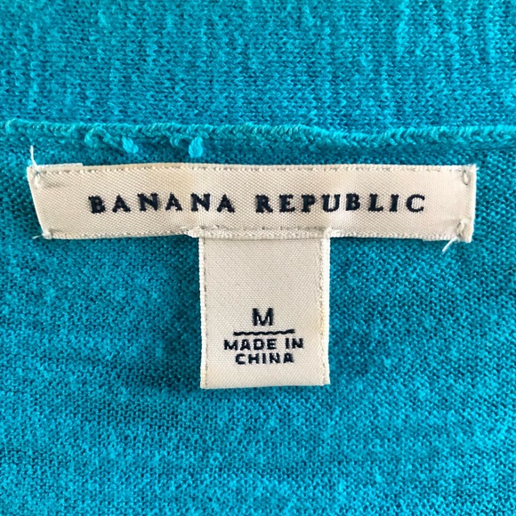Banana Republic Turquoise Short Sleeve V-neck Cardigan - Size M (EUC) - Picture 4 of 6